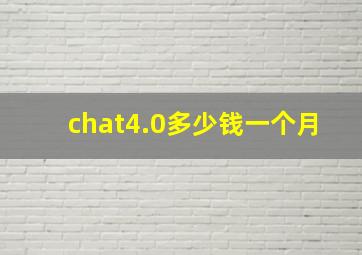 chat4.0多少钱一个月