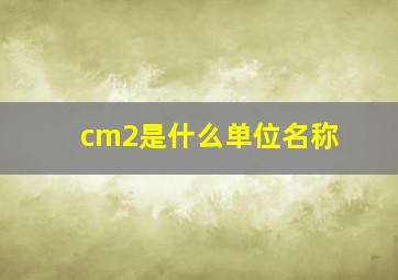 cm2是什么单位名称