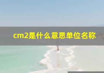 cm2是什么意思单位名称