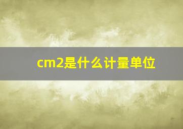 cm2是什么计量单位