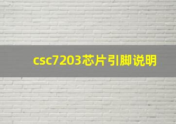 csc7203芯片引脚说明