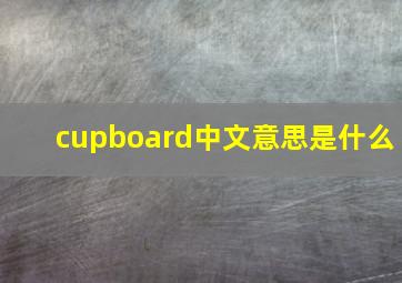 cupboard中文意思是什么