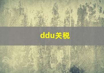 ddu关税