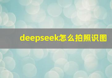 deepseek怎么拍照识图