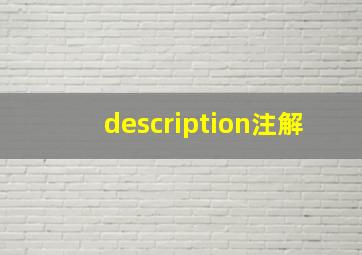 description注解