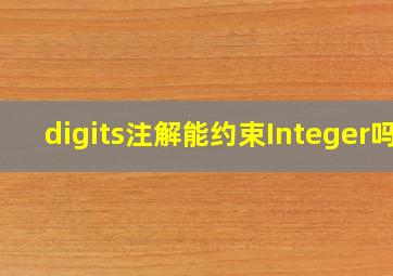 digits注解能约束Integer吗