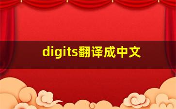 digits翻译成中文