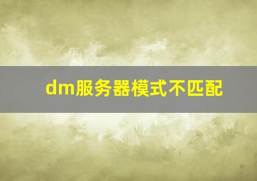 dm服务器模式不匹配