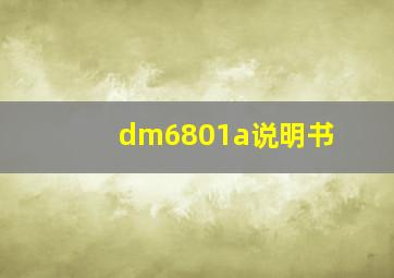 dm6801a说明书