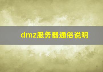 dmz服务器通俗说明