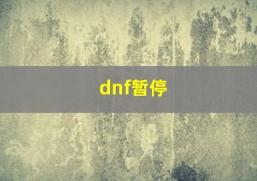 dnf暂停