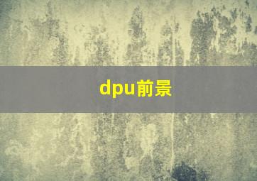 dpu前景