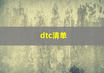 dtc清单