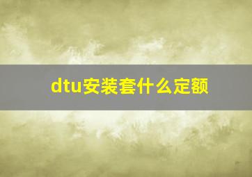 dtu安装套什么定额