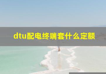 dtu配电终端套什么定额