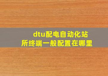 dtu配电自动化站所终端一般配置在哪里