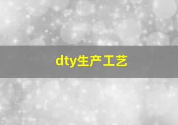 dty生产工艺