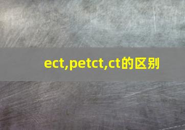 ect,petct,ct的区别