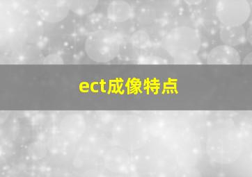 ect成像特点