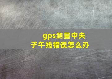 gps测量中央子午线错误怎么办