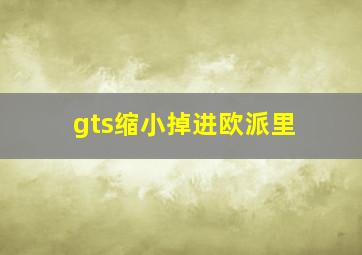 gts缩小掉进欧派里