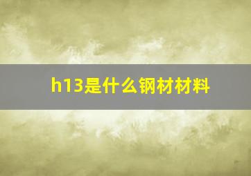 h13是什么钢材材料