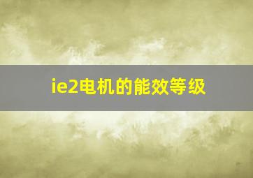 ie2电机的能效等级