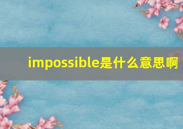 impossible是什么意思啊