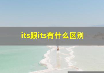 its跟its有什么区别