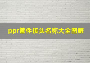 ppr管件接头名称大全图解