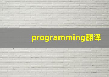 programming翻译