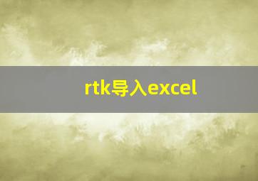 rtk导入excel