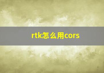 rtk怎么用cors