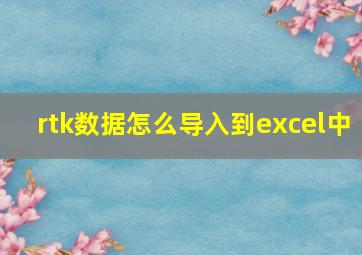 rtk数据怎么导入到excel中