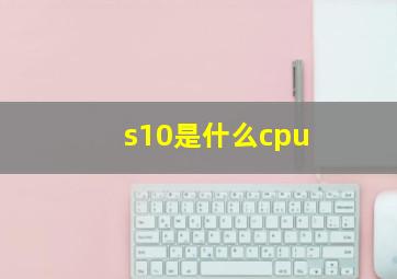 s10是什么cpu