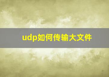 udp如何传输大文件