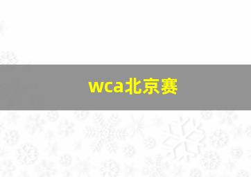 wca北京赛