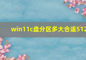 win11c盘分区多大合适512