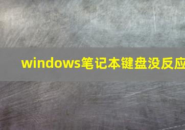 windows笔记本键盘没反应