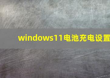 windows11电池充电设置