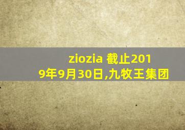 ziozia 截止2019年9月30日,九牧王集团